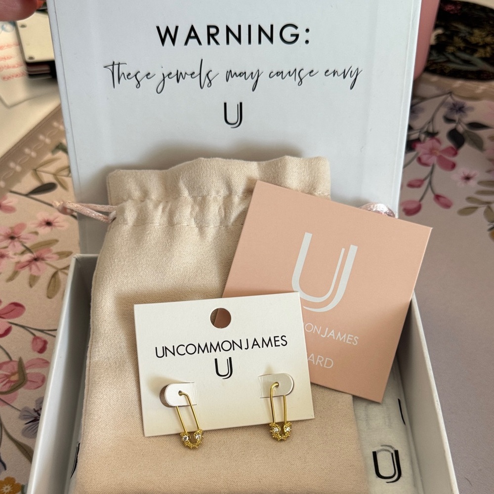 Uncommon James Gold safety pin Earrings